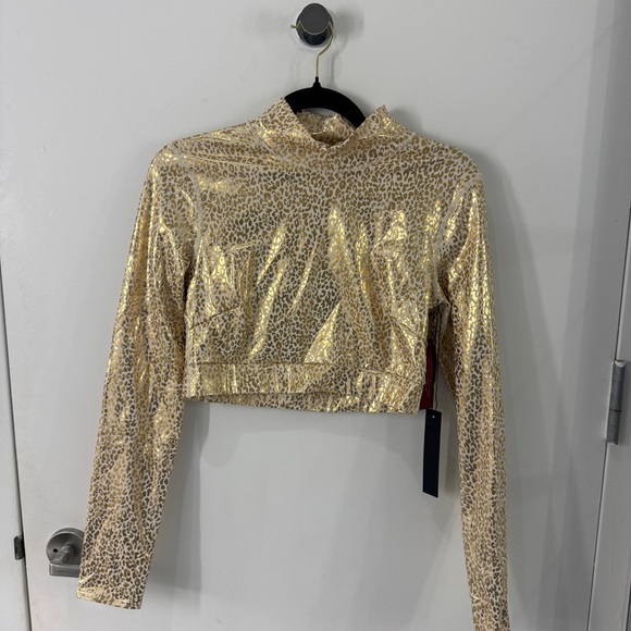 Gold Leopard Print Women's Top - Picture 1 of 4